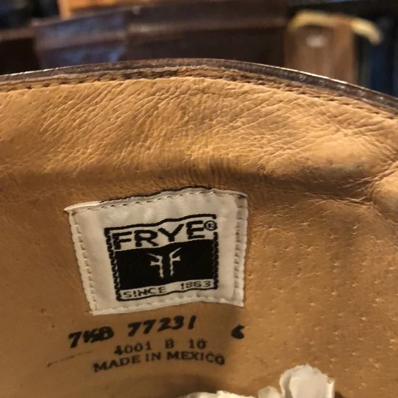 FRYE CHOCOLATE BROWN LEATHER KNEE HIGH BOOTS - Picture 7 of 9